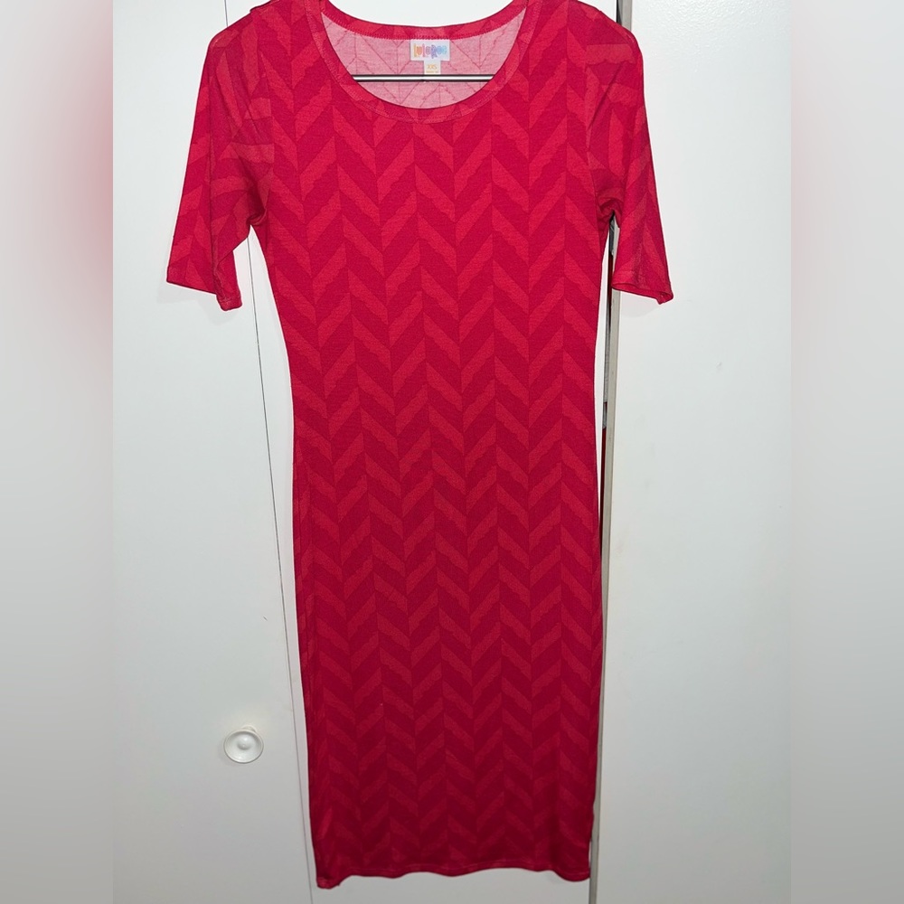 LuLaRoe Pink Geometric Dress XXS